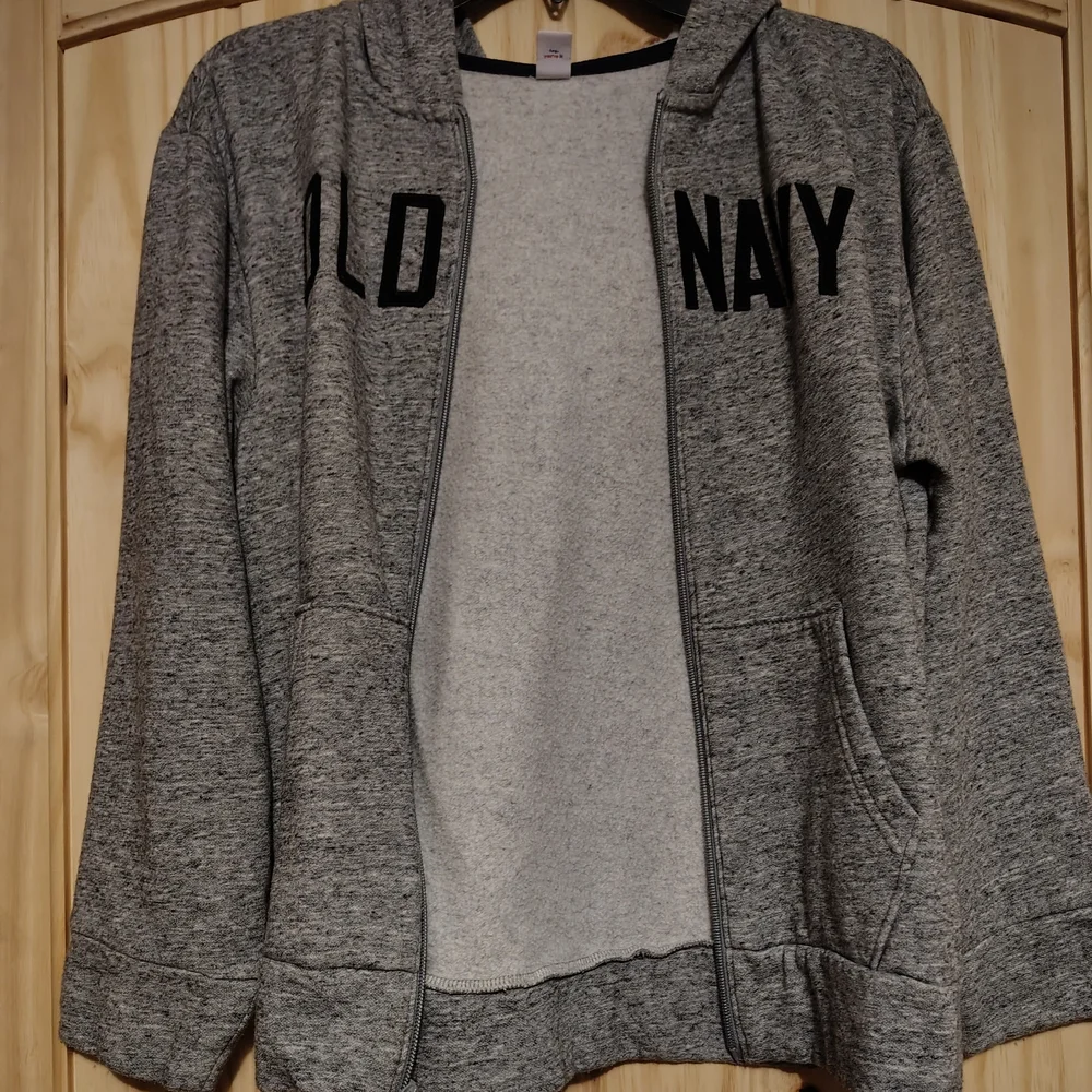 NWOT Old Navy Big Boys Heather Gray Zip Up Jacket Hoodie Size XL (14-16)